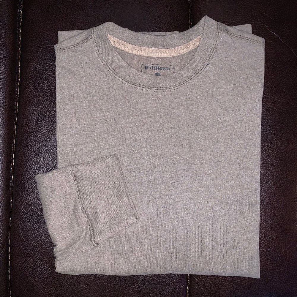 Mens M Ruff Hewn Long Sleeve Crewneck Tan Heather